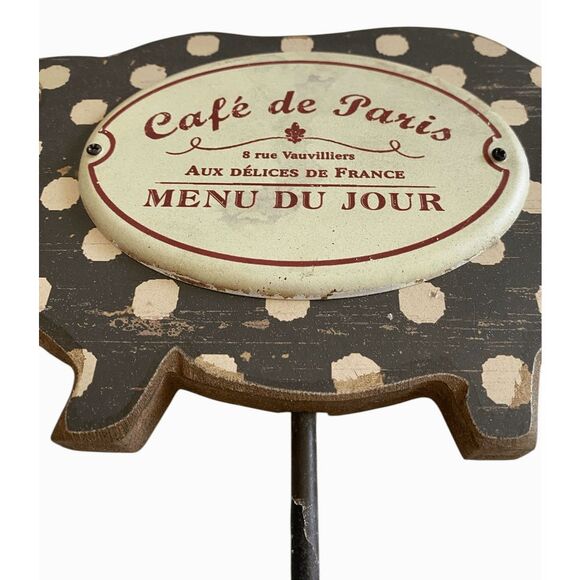 French Kitchen Hook Polka Dot Wooden Pig Cafe De Paris - Picture 2 of 4